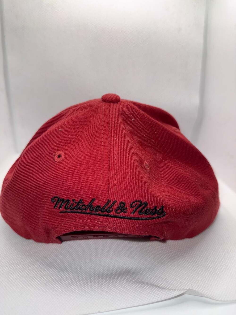 Mitchell & Ness Miami Heat Red Snapback Hat Green Underbrim Adjustable - Picture 3 of 8